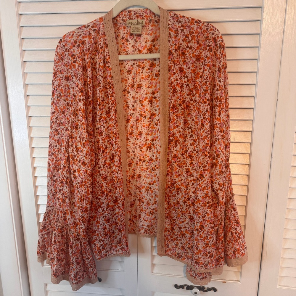 NALINI‎ Womens Floral Open Front One Size Kimono
